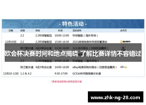 欧会杯决赛时间和地点揭晓 了解比赛详情不容错过